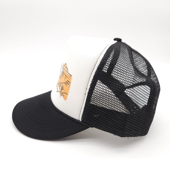 On X Backcountry Maps Mesh Trucker Rope Snapback Hat Foam Ball Cap Outdoor Black - Picture 3 of 7